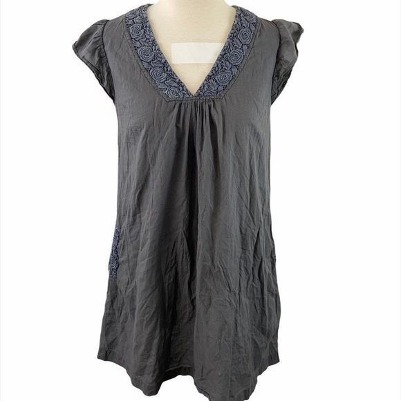 SNOB Grey V Neck Dress‎ with Pockets - Picture 9 of 9